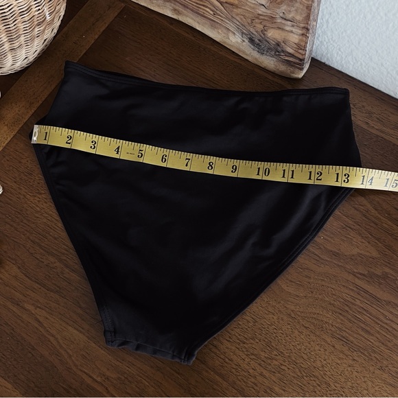 BLACK HIGH WAISTED BASIC BIKINI BOTTOMS #0340 - Picture 3 of 5